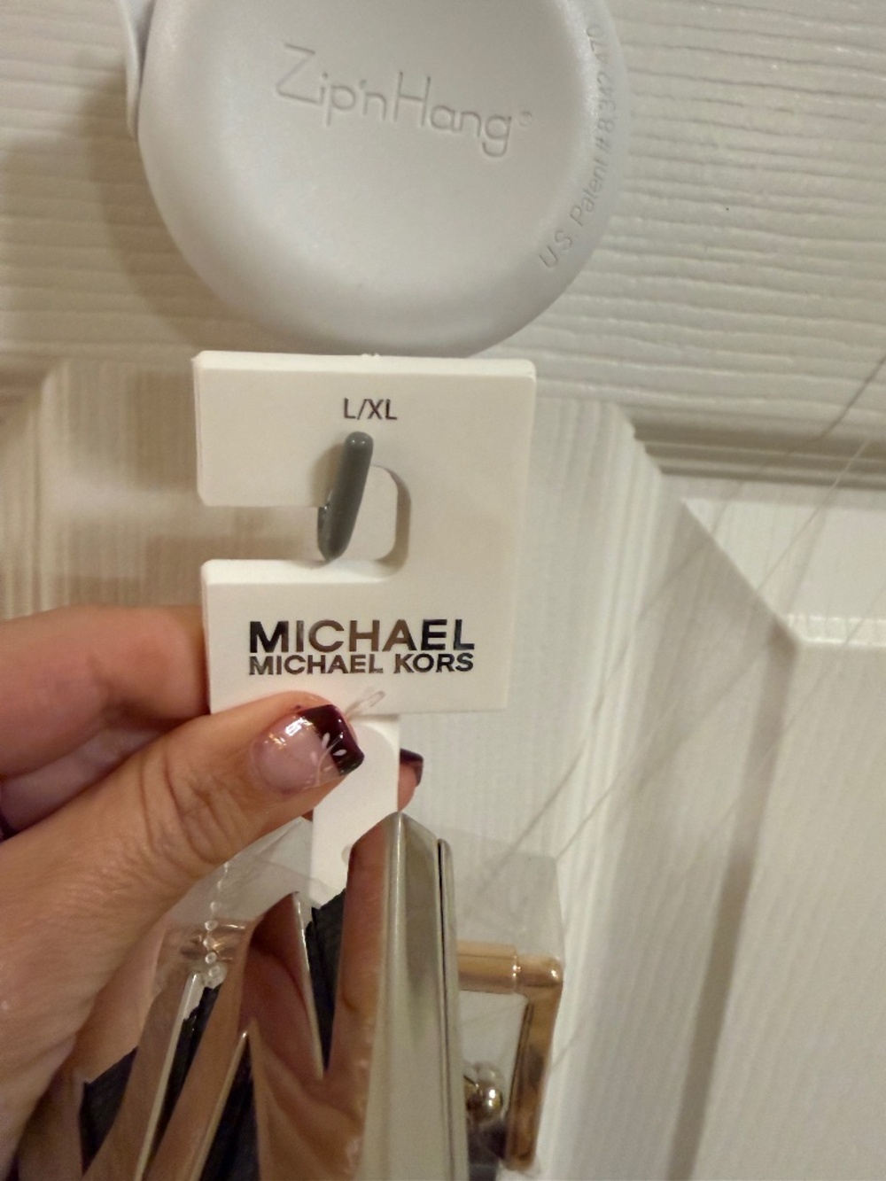 Michael Kors Stretch Logo Belt Brown MK Monogram Black Gold Buckle L/XL